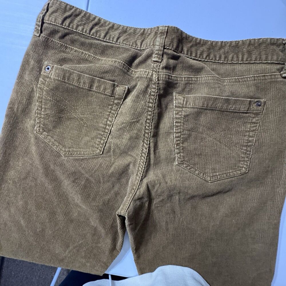VTG Eddie Bauer Pants Womens Tan Corduroy Boot Cut Stretch Sz 12 90s Minimalism - Picture 10 of 11